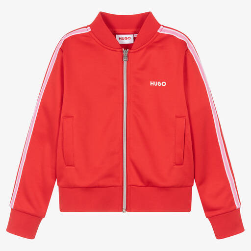 HUGO-Rote gestreifte Trainingsjacke | Childrensalon Outlet