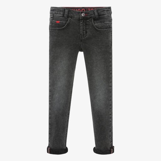 HUGO-Teen Boys Black 708 Jersey Jeans | Childrensalon Outlet