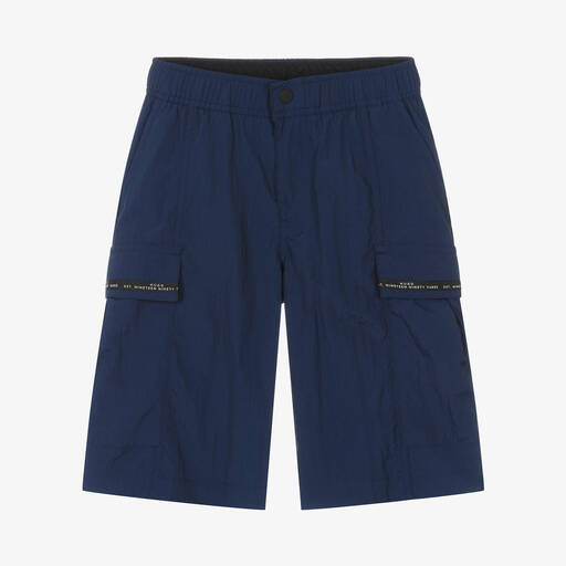 HUGO-Teen Boys Navy Blue Cargo Shorts | Childrensalon Outlet