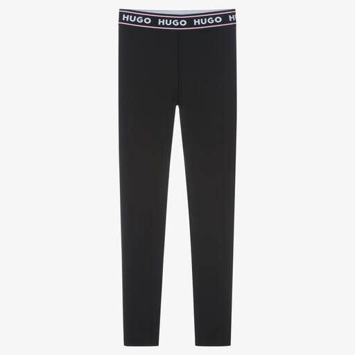 HUGO-Teen Girls Black Leggings | Childrensalon Outlet