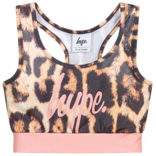 Hype Kids-Teen Leopard Logo Cropped Top | Childrensalon Outlet