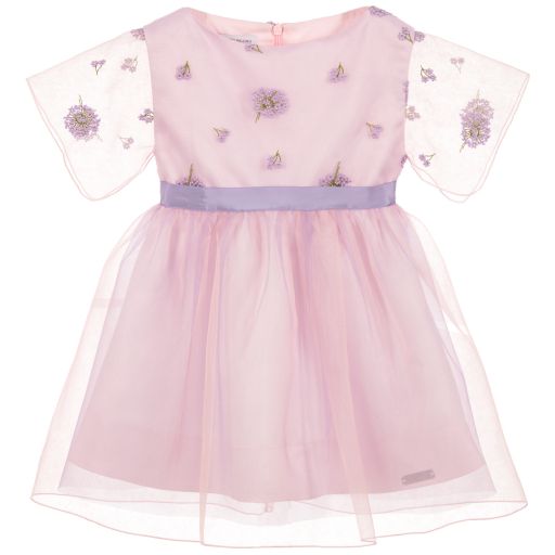 I Pinco Pallino-Girls Lilac Embroidered Dress | Childrensalon Outlet