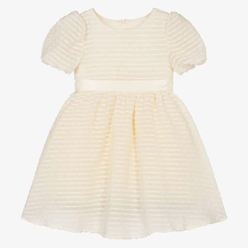 iAMe-Girls Ivory Embroidered Chiffon Dress | Childrensalon Outlet