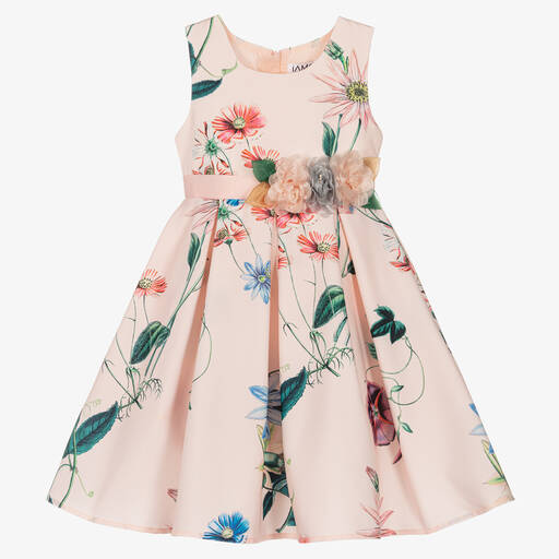 iAMe-Robe rose à fleurs appliquées fille | Childrensalon Outlet