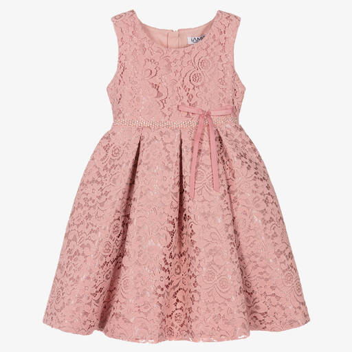 iAMe-Rosa Satin- und Spitzenkleid (M) | Childrensalon Outlet