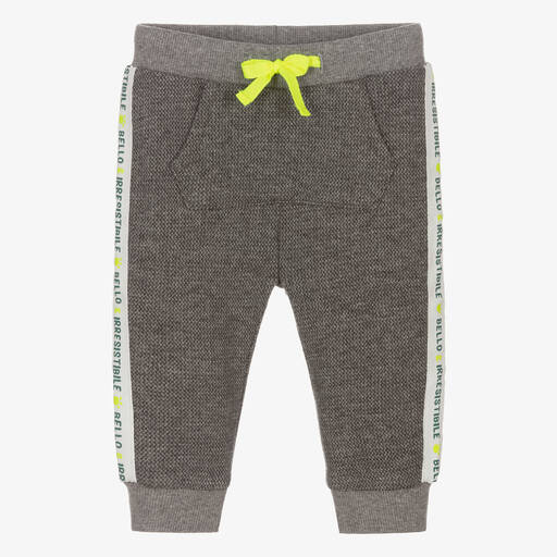 iDO Mini-Baby Boys Grey Cotton Joggers | Childrensalon Outlet