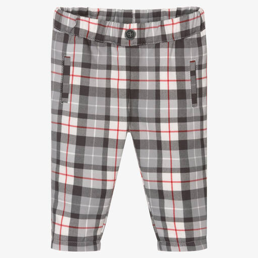 iDO Mini-Karierte Babyhose in Grau und Rot | Childrensalon Outlet