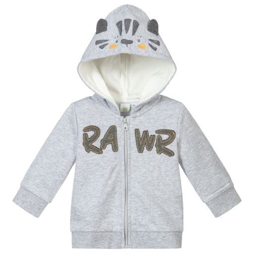 iDO Mini-Baby Boys Grey Zip-Up Top | Childrensalon Outlet