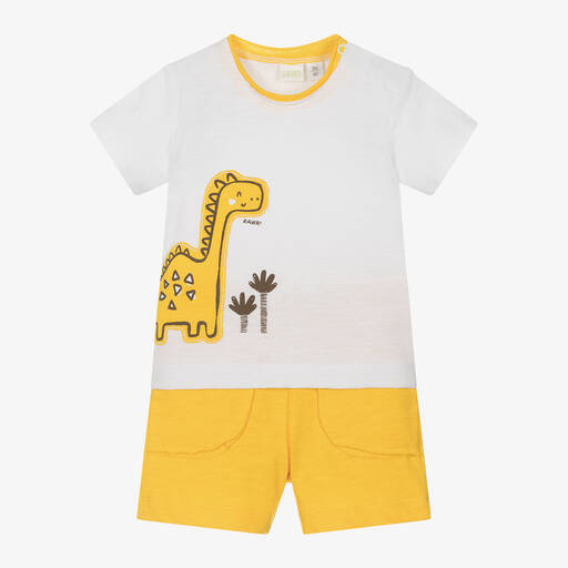 iDO Мини-Baby Boys Yellow Cotton Shorts Set | Childrensalon Outlet