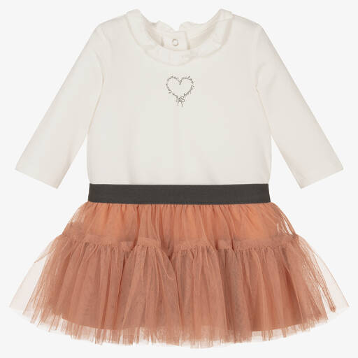 iDO Mini-Ensemble jupe ivoire et orange bébé | Childrensalon Outlet