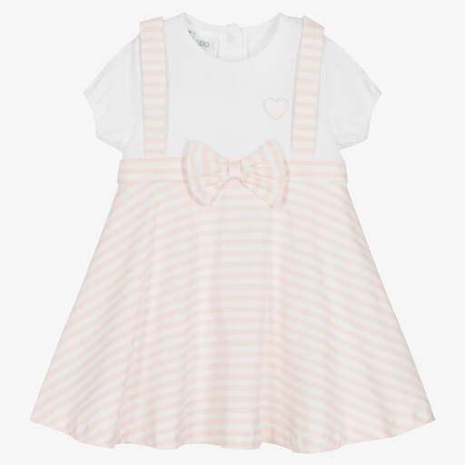 iDO Mini-Robe rose rayée bébé | Childrensalon Outlet