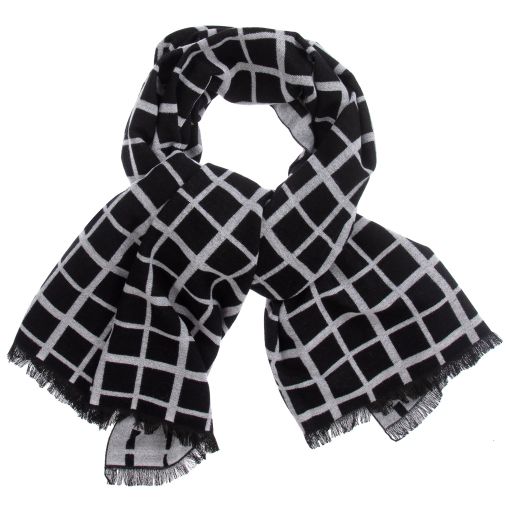 iDO Junior-Black & Grey Scarf (184cm) | Childrensalon Outlet