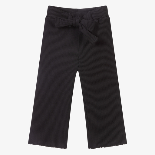 iDO Baby-Black Ribbed Jersey Trousers | Childrensalon Outlet