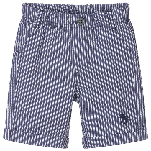 iDO Baby-Blue Striped Cotton Shorts | Childrensalon Outlet