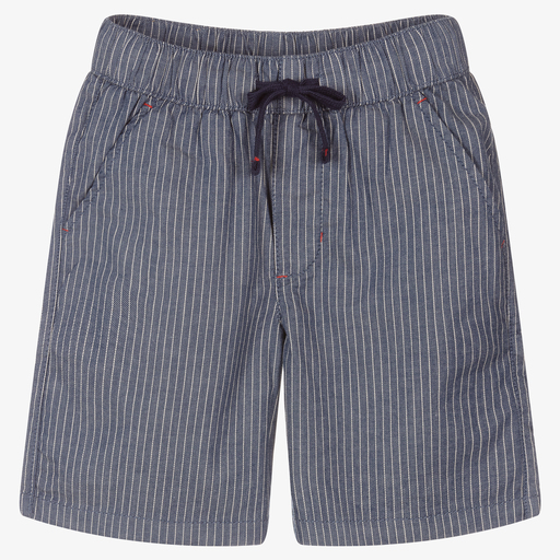 iDO Для младших-Blue Striped Cotton Shorts | Childrensalon Outlet