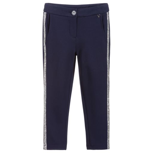 iDO Junior-Blue Viscose Jersey Trousers | Childrensalon Outlet