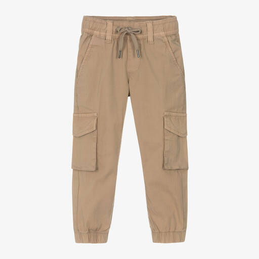 iDO Малыши-Boys Beige Cotton Cargo Trousers | Childrensalon Outlet