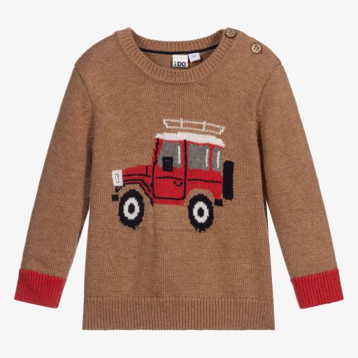 iDO Baby-Boys Beige Cotton Sweater | Childrensalon Outlet
