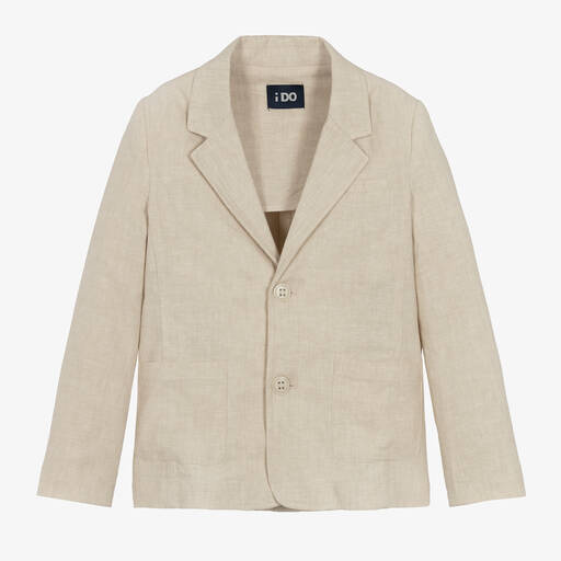 iDO Baby-Boys Beige Linen Blazer | Childrensalon Outlet