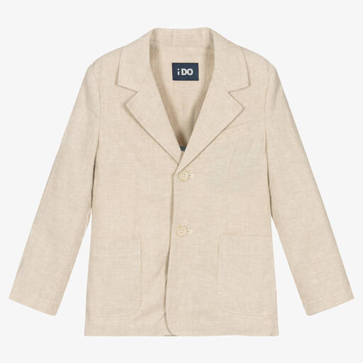 iDO Baby-Boys Beige Linen & Viscose Jacket | Childrensalon Outlet