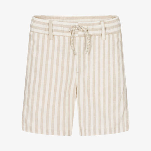 iDO Baby-Boys Beige Striped Shorts | Childrensalon Outlet