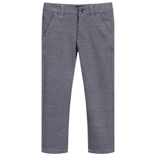 iDO Baby-Boys Blue Check Trousers | Childrensalon Outlet