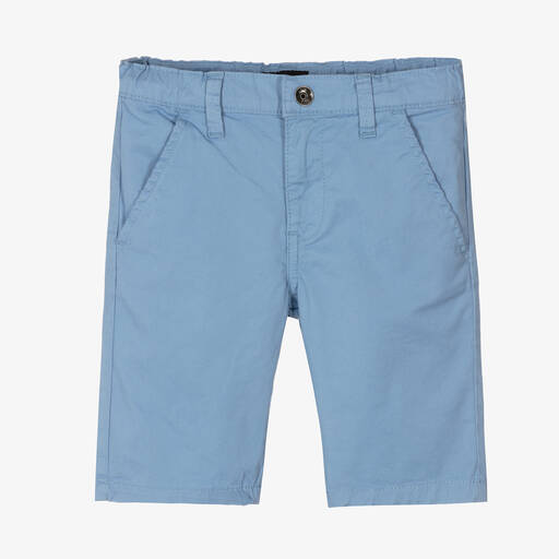 iDO Baby-Boys Blue Cotton Chino Shorts | Childrensalon Outlet