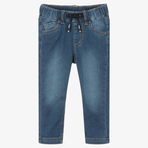 iDO Baby-Boys Blue Cotton Drawstring Denim Jeans | Childrensalon Outlet