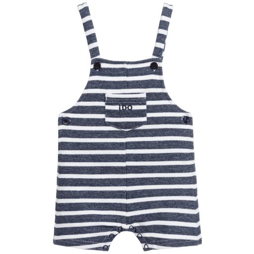 iDO Mini-Boys Blue Cotton Dungarees | Childrensalon Outlet