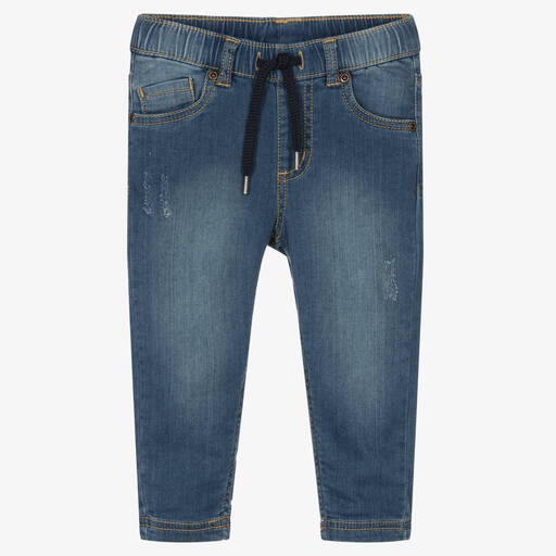 iDO Baby-Boys Blue Cotton Jersey Jeans | Childrensalon Outlet
