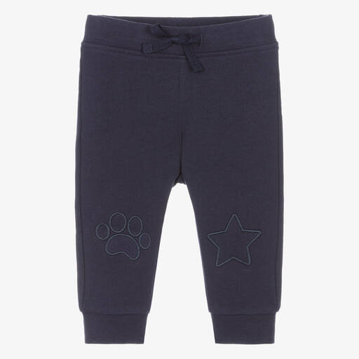 iDO Mini-Boys Blue Cotton Joggers | Childrensalon Outlet