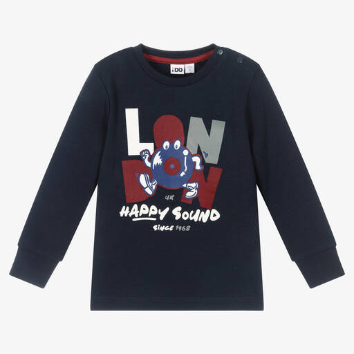 iDO Baby-Boys Blue Cotton London Top | Childrensalon Outlet