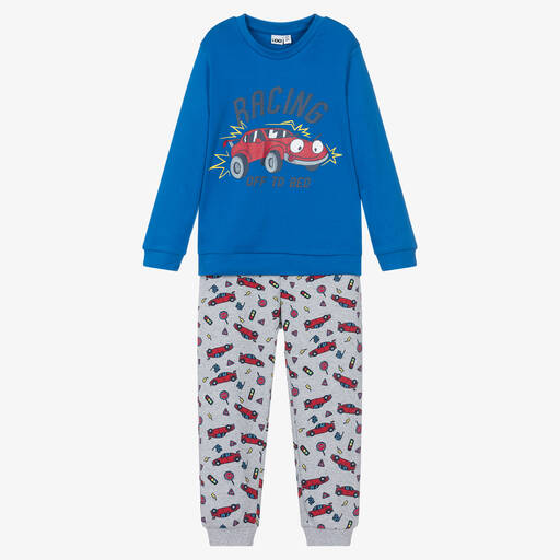 iDO Малыши-Серо-голубая пижама из хлопка с машиной | Childrensalon Outlet