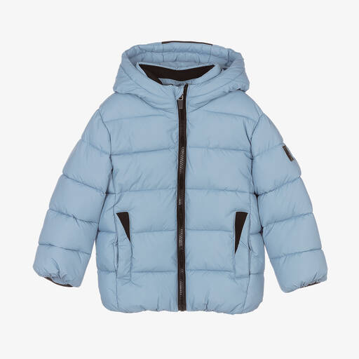 iDO Baby-Boys Blue Hooded Puffer Coat | Childrensalon Outlet