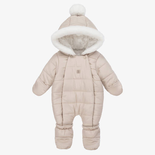 iDO Mini-Boys Cozy Beige Snowsuit Delight | Childrensalon Outlet