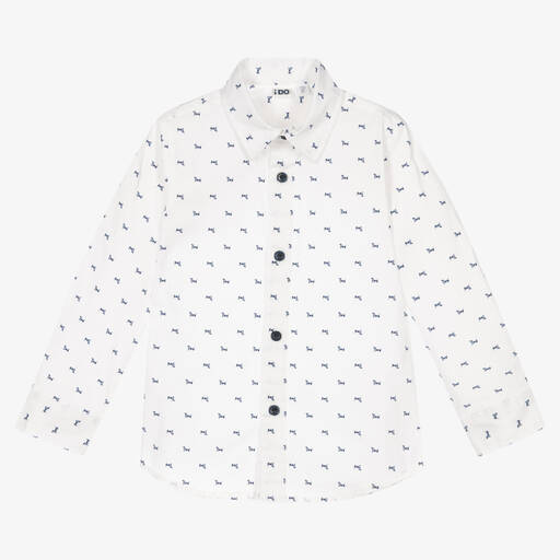 iDO Baby-Boys Dog Print White Shirt | Childrensalon Outlet