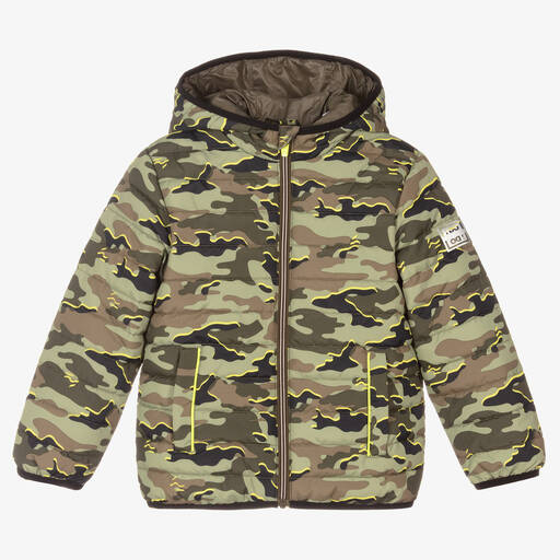 iDO Baby-Boys Green Camo Puffer Jacket | Childrensalon Outlet