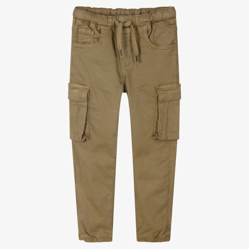 iDO Junior-Boys Green Cargo Trousers | Childrensalon Outlet