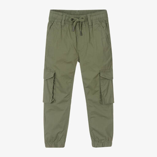 iDO Baby-Boys Green Cotton Cargo Trousers | Childrensalon Outlet