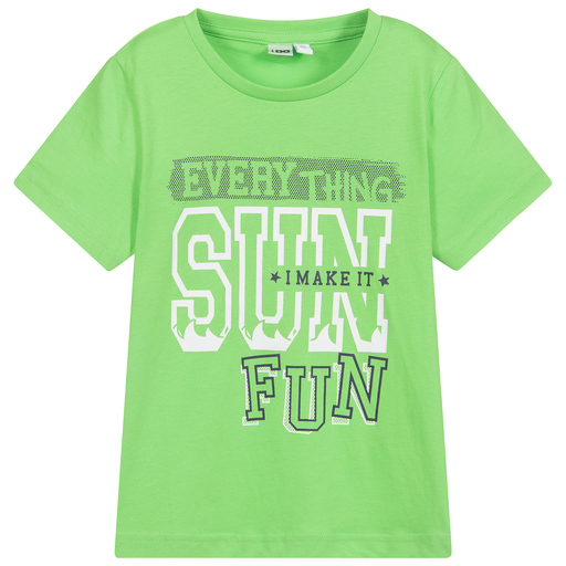 iDO Baby-Grünes Baumwoll-T-Shirt für Jungen | Childrensalon Outlet