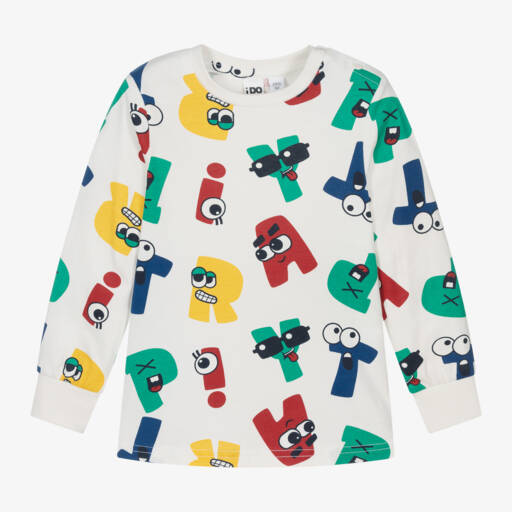 iDO Малыши-Boys Ivory Alphabet Jersey Top | Childrensalon Outlet