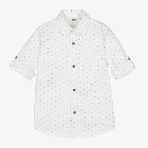 iDO Baby-Кремовая хлопковая рубашка с геометрическим принтом | Childrensalon Outlet