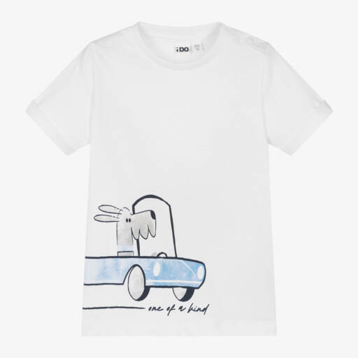 iDO Малыши-Кремовая хлопковая футболка для мальчиков Delight | Childrensalon Outlet