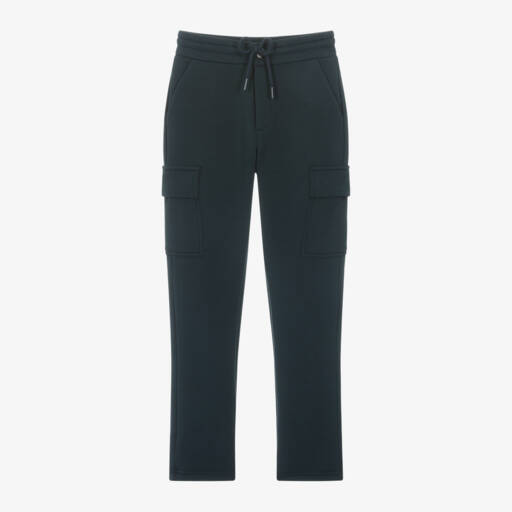 iDO Junior-Boys Navy Cotton Cargo Trousers | Childrensalon Outlet