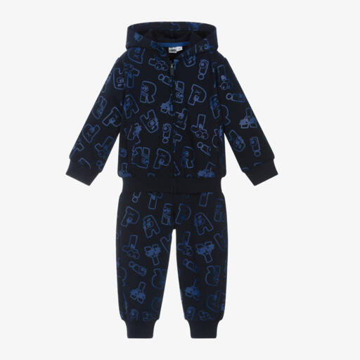 iDO Baby-Boys Navy Cotton Lettered Set | Childrensalon Outlet