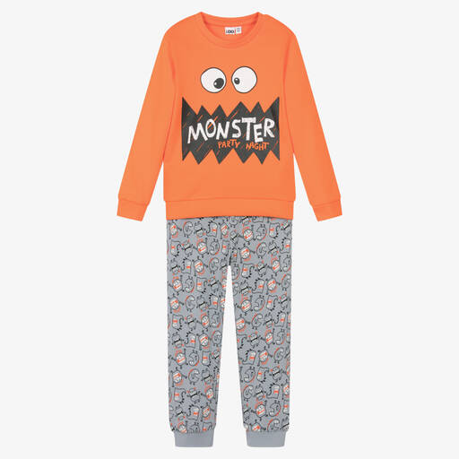 iDO Малыши-Оранжево-серая пижама из хлопка | Childrensalon Outlet