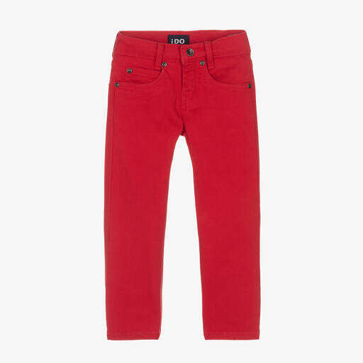iDO Baby-Boys Red Slim Fit Trousers | Childrensalon Outlet
