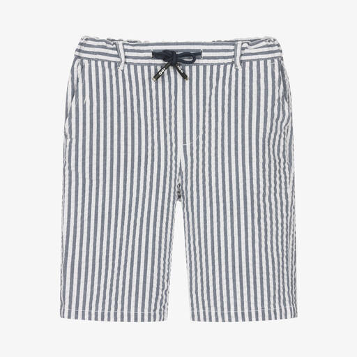 iDO Junior-Boys Striped Seersucker Shorts | Childrensalon Outlet