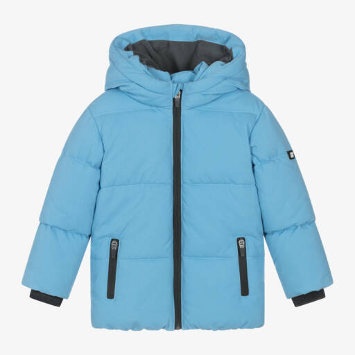 iDO Baby-Boys Waterproof Hooded Blue Puffer | Childrensalon Outlet
