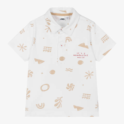 iDO Baby-Boys White Cotton Piqué Polo Shirt | Childrensalon Outlet